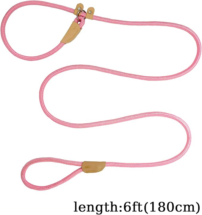 Slip Lead Rope Dog Leash Heavy Duty for Training, Nylon Strong Slip Leads for Dogs 6 Ft X 1/2 Inch,Comfortable Training Leash for Medium Large Dogs
