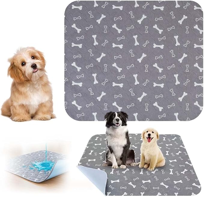Pee Pads for Dogs, 2026 New Washable Puppy Pad with Pheromones,Non-Slip Base, Easy to Clean & Reusable (Grey, L:31.5x35.4inch)