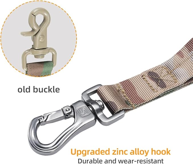 EXCELLENT ELITE SPANKER Tactical Dog Leash Heavy Duty 5-6FT Adjustable No Pull Military Bungee Dog Leash Elastic Leads Rope with 2 Padded Control Handle for Medium Large X-Large Dogs(MCP)