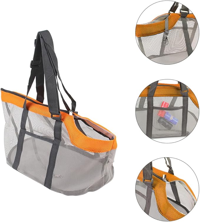 Lightweight Breathable Nylon Pet Carrier Bag for Cats Dogs Up Detachable Pad Comfortable Mesh Design for Travel Shopping Hiking Orange
