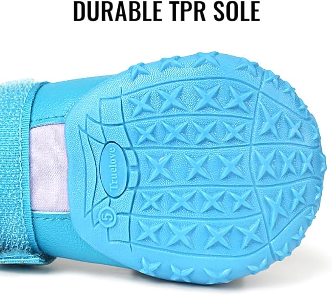 MOKCCI Truelove Dog Boots,Waterproof Pet Shoes with Reflective Straps for Paw Protectors Small Medium Large Dog Summer Winter Snow Outdoor Walking