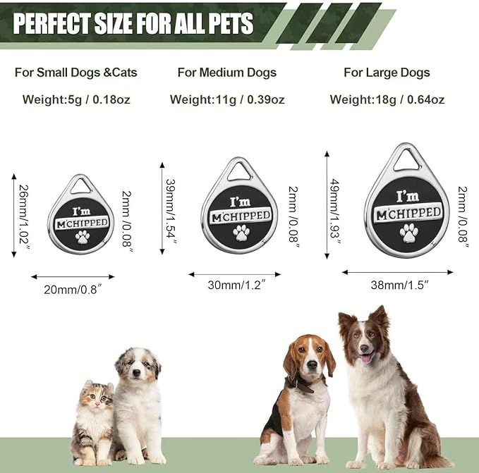 CoolDogs I'm Microchipped Stainless Steel Enamel Pet ID Tags for Dogs and Cats, Personalized Dog Tag, Cat Tag, Pet Tag,Dog Name Tags, Cat Name Tags with Custom Deep Engraved ID (Hot Pink, Small)