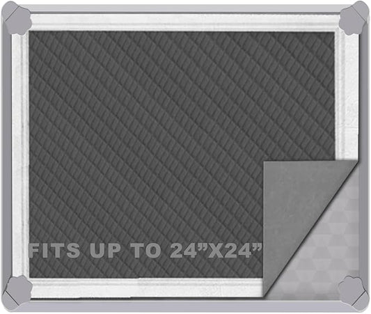 ELEGX Pee Pads Tray Silicone Dog Bedpan Tray, High Edge Puppy Pad Holder Tray for Easy to Clean and Spill Free Dog Bedpan Training Pad Tray with Fixing Buckle (24 INCH x 24 INCH)