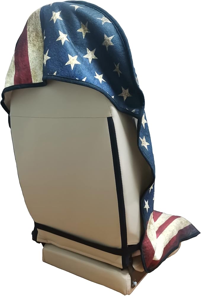 LoyaGour Car Seat Cover Protector Front Seats,for Gym Workout,Running,Swimming,Beach and Hiking,Waterproof Sweat Towel Bucket Seat Covers for Cars SUV Trucks (American Flag, 1Pcs)