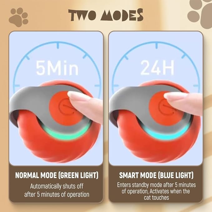 oputemon Speedy 3.0 Tail Cat Toy, 2026 New Speedy Tail Interactive Cat Toy for Indoor Cats, 2 Speed Adjustment- Automatic Moving Smart Cat Toys Ball with Tail for Bored Indoor Cats Dogs (2 PCS)