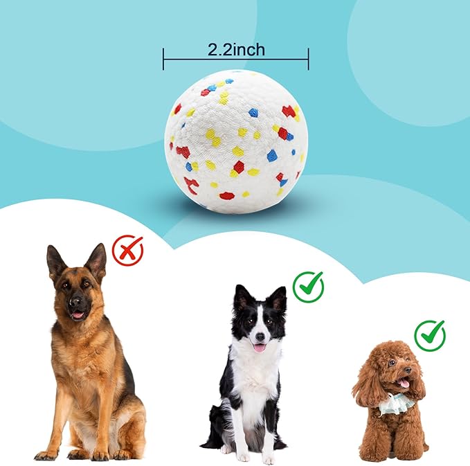 RERBIO 6 Pack Dog Toy Balls, 2.3 Inch ETPU Material, Replacement Balls for Automatic Ball Launcher Machine, Perfect for Small & Medium Dogs, Perfect for 2.3 Inch Automatic Launcher