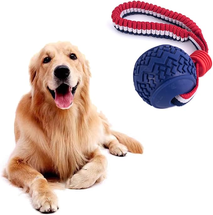 Nlmskzzy Dog Ball with Rope Toy,Ball on a Rope Dog Toy for Medium and Small Dog Tough Rope Toy Non-Toxic and Durable Dog Balls Toys