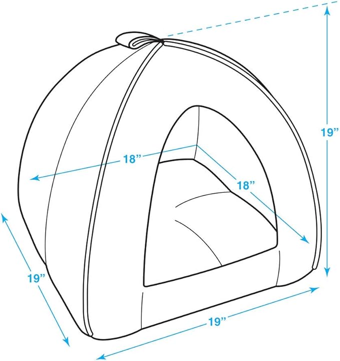 Best Pet Supplies Dog House Bed Crate Mat Tent Indoor Round Soft Plush for Small, Medium, and Large Breeds - Navy, 19 x 19 x H:19"