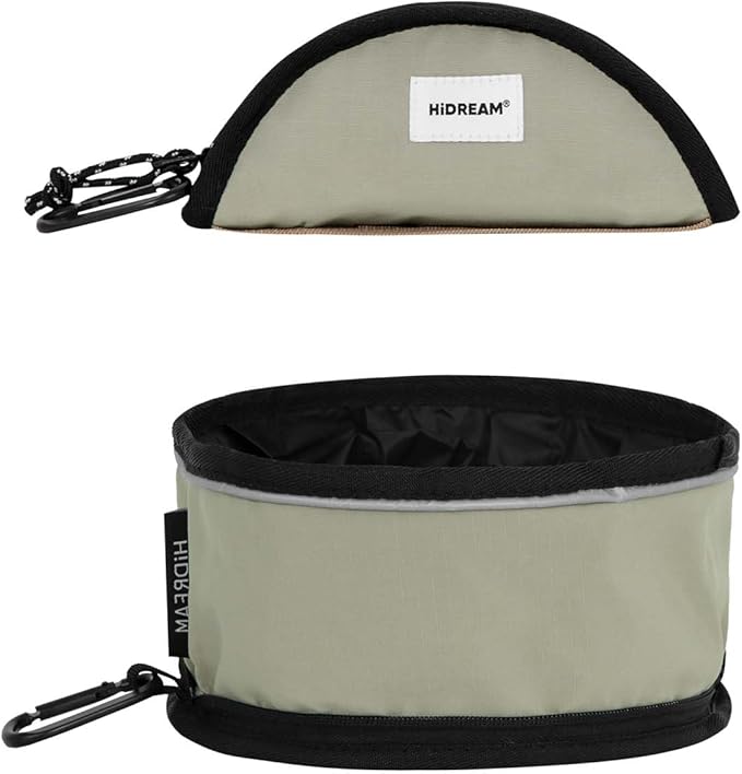 Dog Collapsible Water Bowl Light Pet Food Bowls for Travel Portable Outdoor Dog Dish 1000ml Large Capacity Cat Bowl with Clasp for Camping Walking (Green)