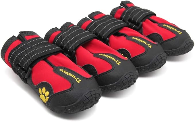 MOKCCI Truelove Dog Boots,Waterproof Pet Shoes with Reflective Straps for Paw Protectors Small Medium Large Dog Summer Winter Snow Outdoor Walking