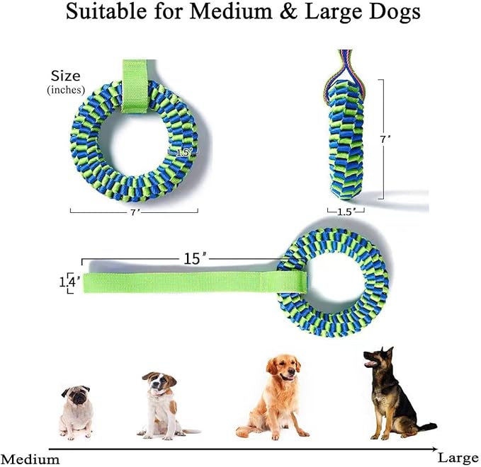 Lervont Dog Toys for Aggressive Chewers, Tug of War Dog Toy, Dog Teeth Cleaning Toy, Dog Rope Toys for Medium and Large Dogs