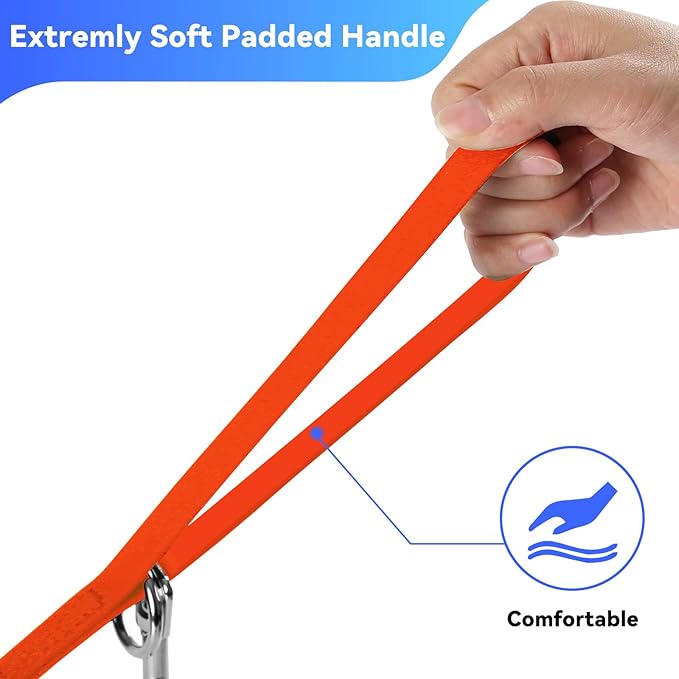 100FT Extra Long Waterproof Leash for Dogs Training, Long Dog Leash Heavy Duty Lead for Large Medium Small Dogs Outside Walking, Playing, Camping, or Yard(Orange)