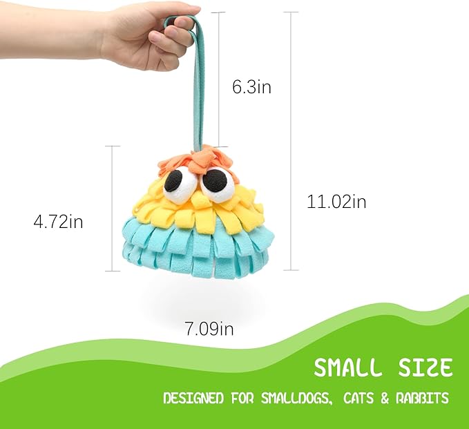 Squeaky Dog Snuffle Food Toys, Hide and Seek Enrichment Puzzle Toys for Boredom, Slow Eating, Training Foraging Skills and Stress Relief, for Puppy Cats Rabbits