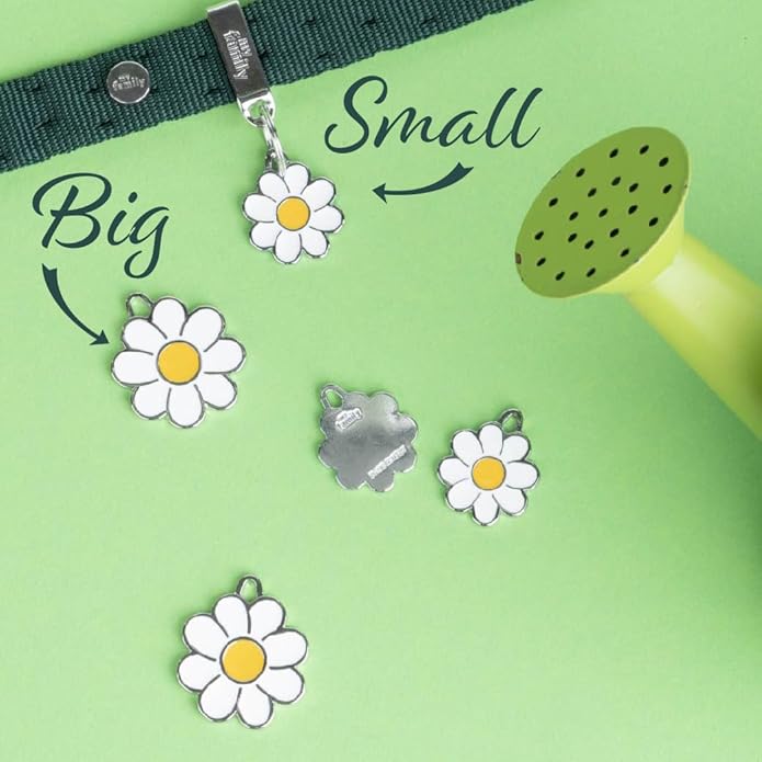 My Family Personalized Pet ID Tag Made in Italy, Daisy Flower,Charms Collection