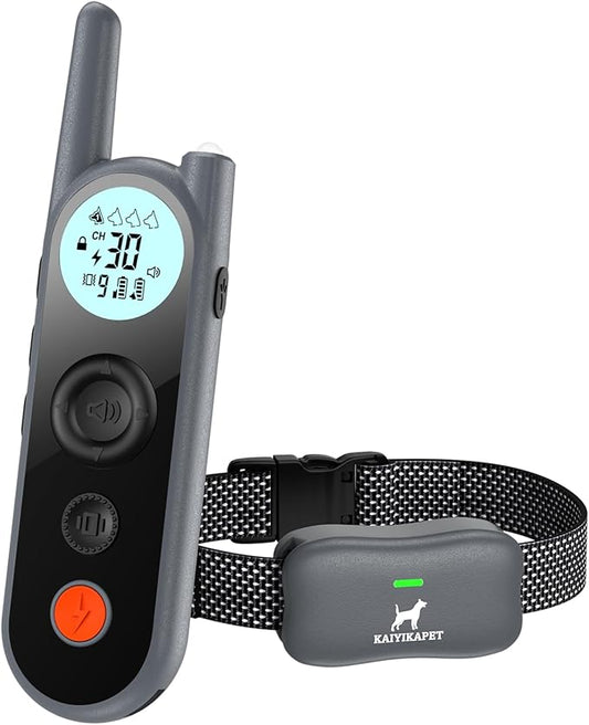 Dog Training Collar with Remote 3/4 Mile,Long Battery Life up to 185 Days,3 Modes 5 Beeps Vibration Shock,Dog Shock Collar with Security Lock,Waterproof,NO Electronic Fence Function