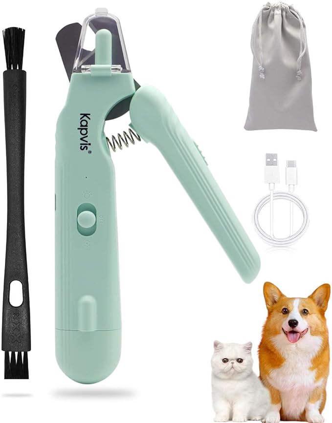 2-in-1 Dog Nail Clippers & Cat Nail Clipper and Grinder,LED Lights & Safety Guard for Medium Small Dogs Cats Claw Trimmer,Claw Grooming Tool for Cats and Small Dogs