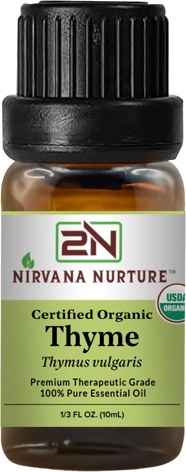 Nirvana Nurture Thyme Essential Oil USDA Certified Organic, 100% Pure Natural Premium Grade, Undiluted