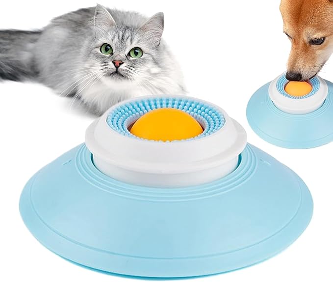 Vinelftage Dog Cat Licks Toys - 2026 New Dog Lick Sphere,Anxieties Relief Slow Feeder Dog Lick Ball Treat Dispenser,Non-Slip Licking Bowl Enrichment Toys for Liquid Food (White Ball)