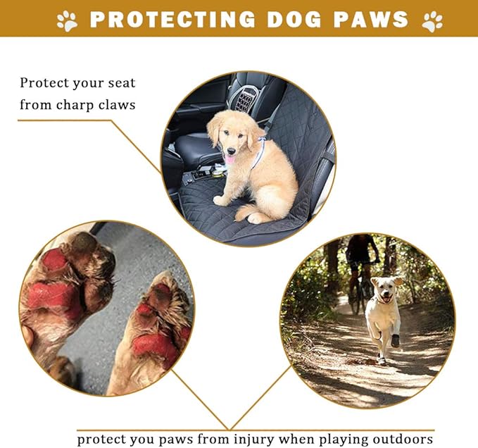 PK.ZTopia Waterproof Dog Boots, Dog Outdoor Shoes for Medium to Large Dogs with Two Reflective Fastening Straps and Rugged Anti-Slip Sole (Black 4PCS).