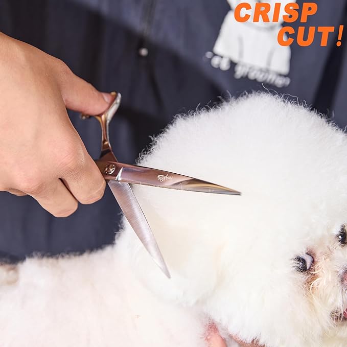 High-end Professional Dog Grooming Scissors Pet Grooming Shears 7.5 Inches Extremely Very Sharp Made Of Stainless Steel Alloy By Hand For Dog Cat Groomer
