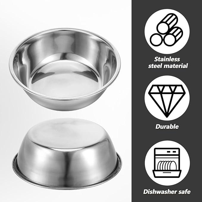 2 Pack 5.5" Metal Cat and Dog Small Bowls, Stainless Steel Dog Bowls, Dogs Water and Food Bowl Set, Pet Dishes for Small Dogs and Cats