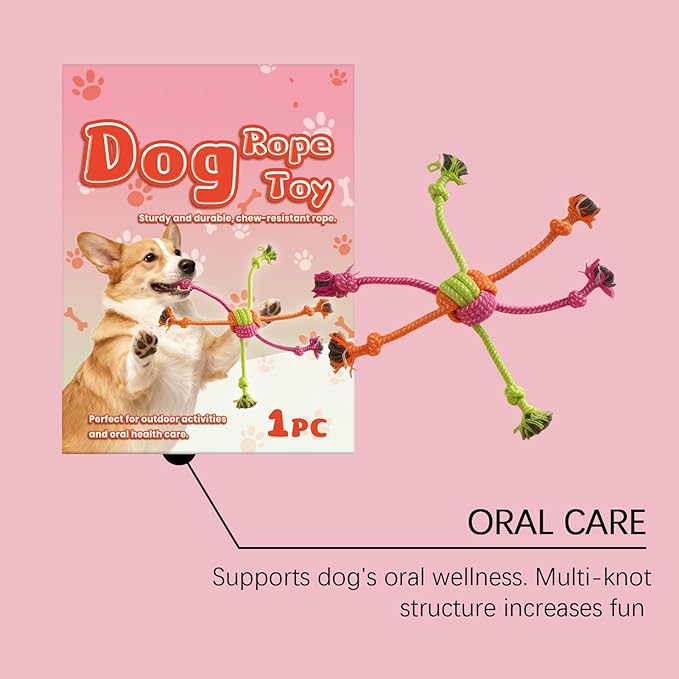 Dog Rope Toy - Chew-Resistant Tough Interactive Pet Supplies, Dog Pull Toy for Teeth Cleaning, Indoor and Outdoor Play, Boredom Relief, Durable Chew Rope for Small, Medium, and Large Dogs