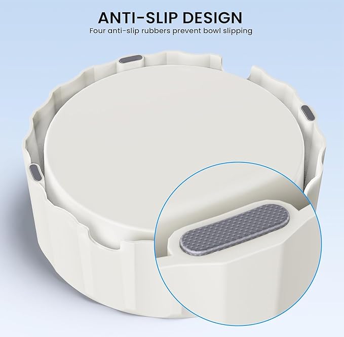 FORWH Dog Small Animals Water Bowl No Spill 70oz/2L Large Capacity Dispenser Non Slip No Splash Small Animals Bowl Pet Slow Feeder No Drip Dog Water Bowl on Vehicle for Dogs and Cats - Grey