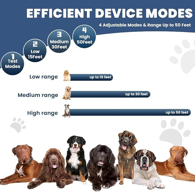 Anti Barking Devices, Ultrasonic Stop Barking Device Long Range 50ft, Barking Control Devices for Dog Training in Outdoor, 4 Modes Dog Bark Deterrent Devices,