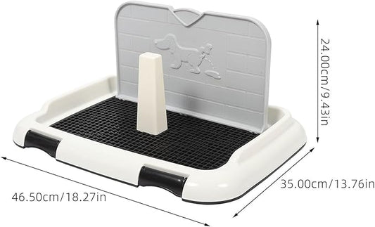 Dog Indoor Potty Tray with Wall Large Plastic Dog Toilet Training Pad Holder Anti-Slip Puppy Pee Tray