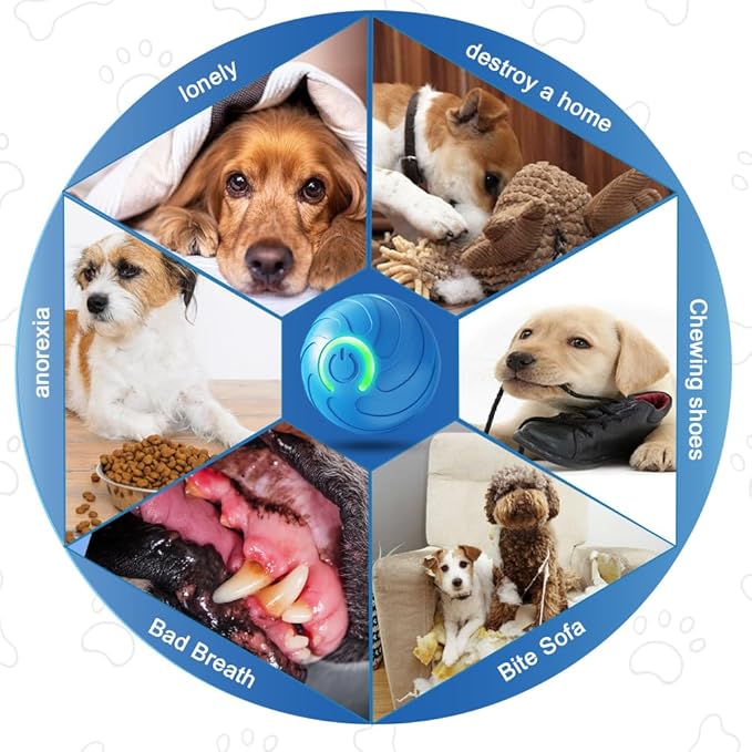 Interactive Dog Ball, 2026 Upgraded Activated Automatic Rolling Balls for Dogs, Self Moving Vibrating Smart Jumping Bouncing and Rotating Pets Toy to Keep Them Busy (New-Orange)