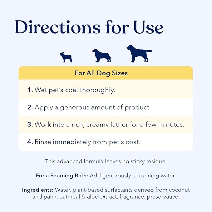 Honest Paws Dog Shampoo Conditioner - Grooming Bundle with Dry Shampoo - Cleanse, Moisturize, Deodorize, Condition, Detangle - Oatmeal & Lavender
