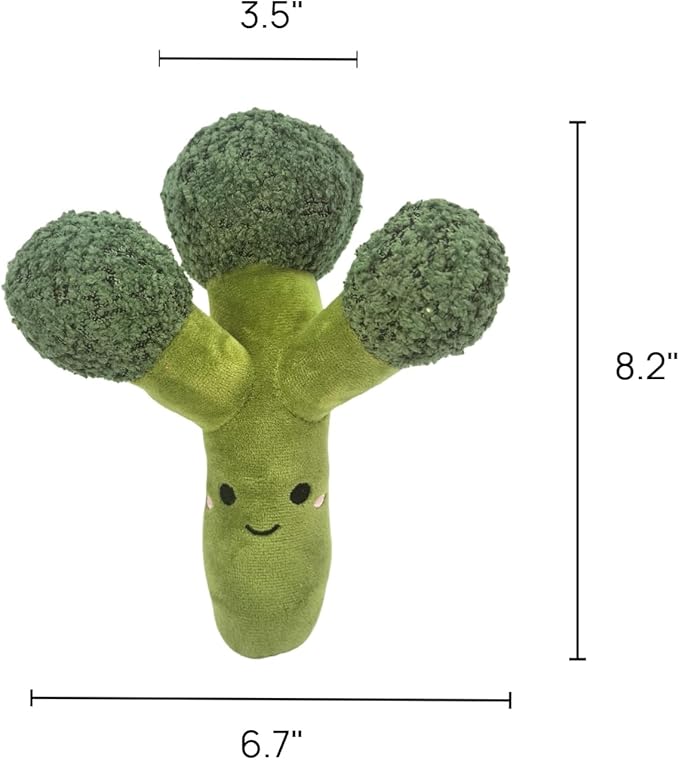 CT SUN Corn & Broccoli Dog Toy Set – Squeaky Plush Teeth-Cleaning Toys with Realistic Texture, Durable Interactive Tug Toys for Dogs and Cats