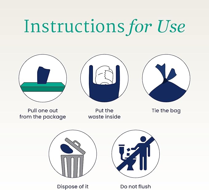 NorthShore DiscreetShield Disposal Bags for Adult Diapers, 75-Count, Opaque Navy, Scented, Easy-Tie Handles
