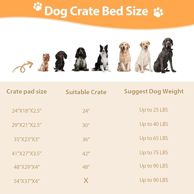 Orthopedic Dog Beds Medium/Large Sized Washable Removable Cover, Plush Dog Bed Waterproof Lining NonSkid Bottom, Crate Foam Pillow Mattress Fluffy Anti Anxiety Pet Pad 35x23 Inch, Dark Grey