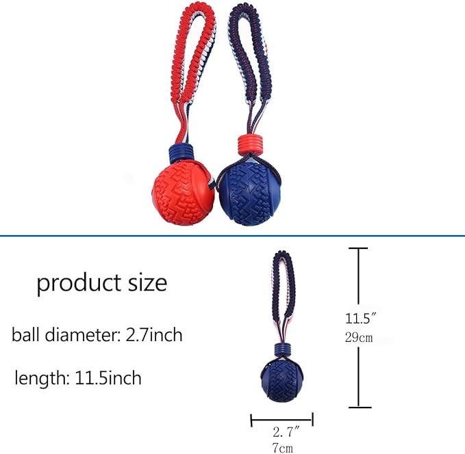 Nlmskzzy Dog Ball with Rope Toy,Ball on a Rope Dog Toy for Medium and Small Dog Tough Rope Toy Non-Toxic and Durable Dog Balls Toys