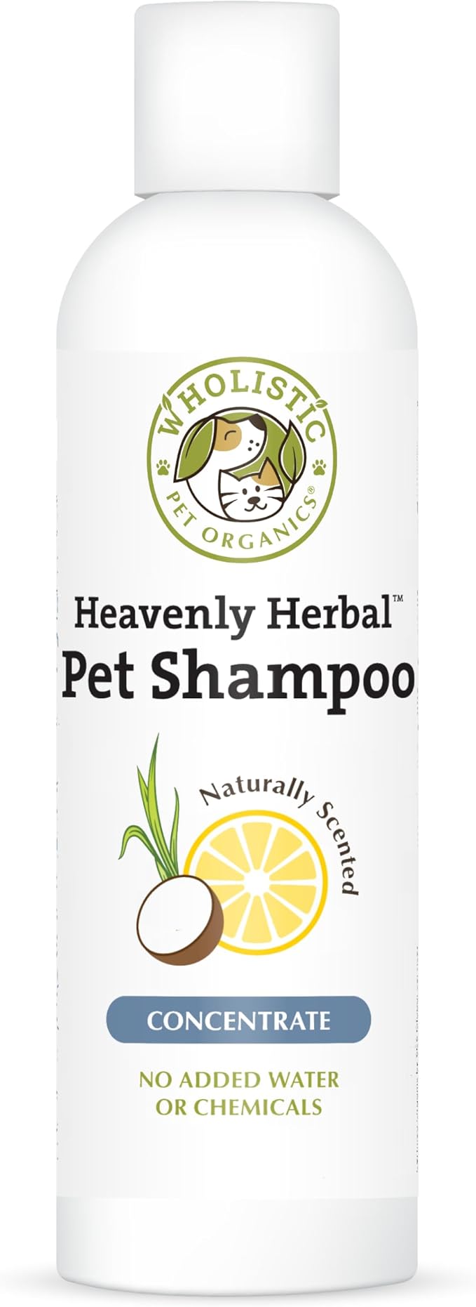 Wholistic Pet Organics Pet Shampoo Concentrate: Heavenly Herbal Organic Dog Shampoo and Conditioner - All Natural Puppy and Cat Shampoo for Dry, Itchy Skin, Allergies, Dandruff (2.0, Ounces)