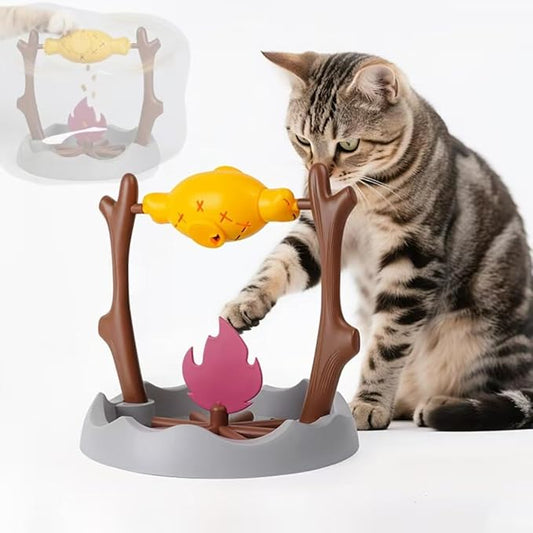 Interactive Cat Treat Dispenser & Slow Feeder - Mental Stimulation Puzzle Toy for Indoor Cats, Training and Play Enrichment