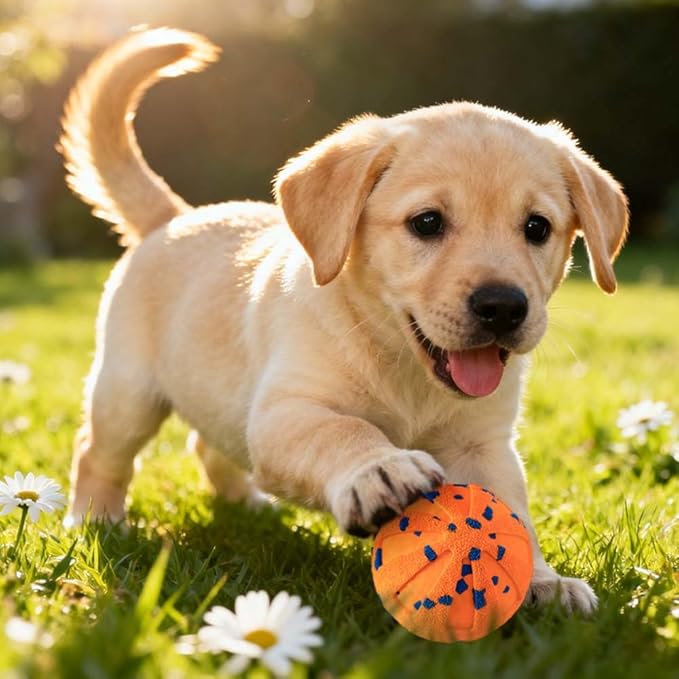 anykill 2025 Upgraded Smart Interactive Vibrating Dog Ball Toy, Durable Dog Ball with Automatic Moving, Waterproof Smart Electric Bouncing Balls, Automatic Dog Toy Dogs (Yellow)