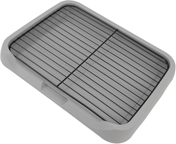 Jspondivague Dog Training Toilet with Removable Mesh Tray, Puppy Potty Training Tray for Small Medium Dogs, Sturdy Stable Structure Prevents Tipping, Indoor Dog Litter Box with Shovel and Net F