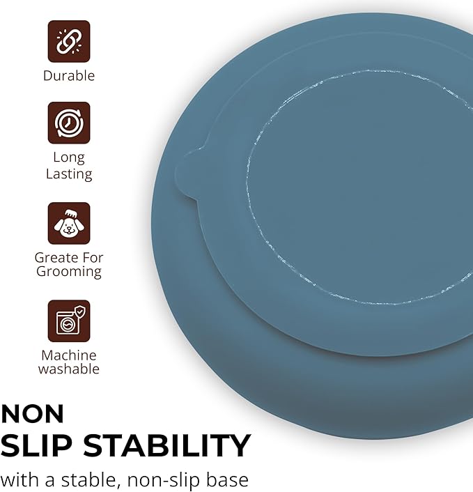 Slow Feeder Dog Bowls, Dishwasher Safe, Non-Slip Base, BPA-Free Slow Eating Dog Bowl (Stone Gray, 2-Pack)