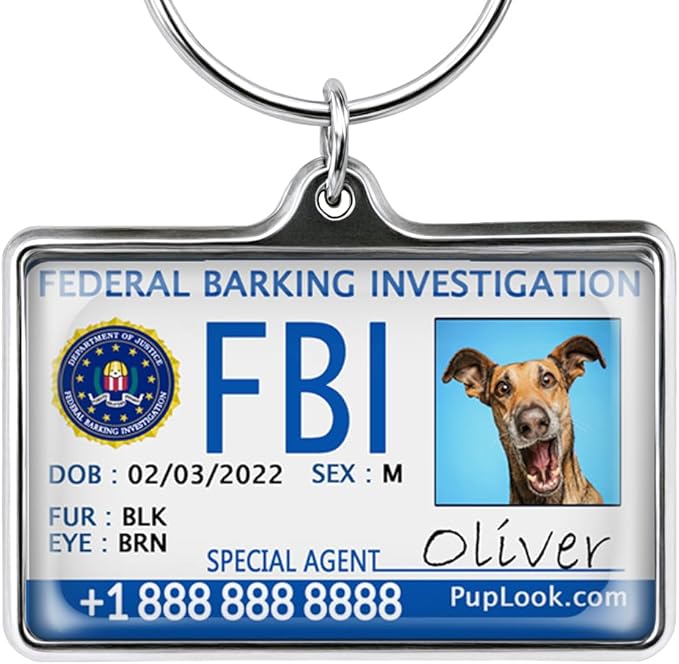 Personalized Dog Tags for Pets Personalized for Pets Silicone Dog Tags Special Dog Tag Silent Dog Tag Waterproof Lightweight Federal Barking Investigation FBI