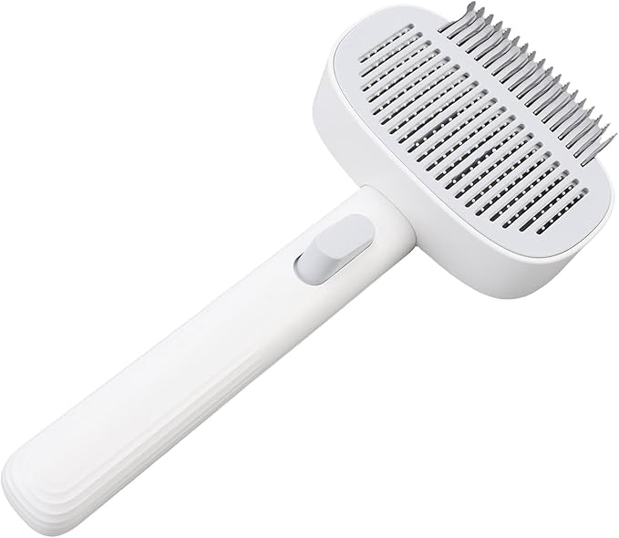 Tyenaza Cat Grooming Brush, Pets Skin Friendly Self Cleaning Slicker Massage Brushes for Shedding Dogs Cats Hair