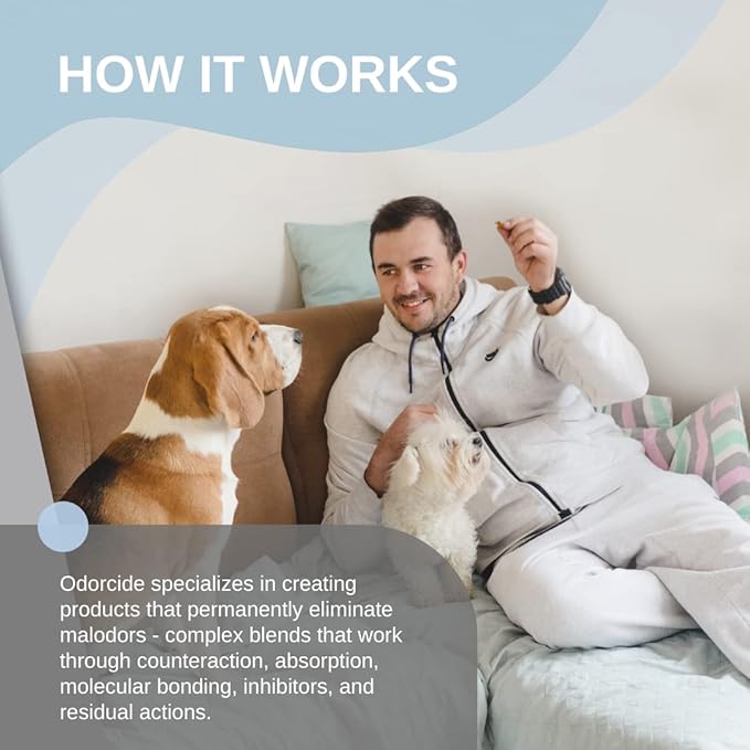 Odorcide Odormed Odor Eliminator Concentrate - Pet Odor Eliminator for Strong Odor on Floors, Walls, Cages & More - All-Purpose with Safe, Non-Enzymatic Formula (1 Gal, Cool White Linen)
