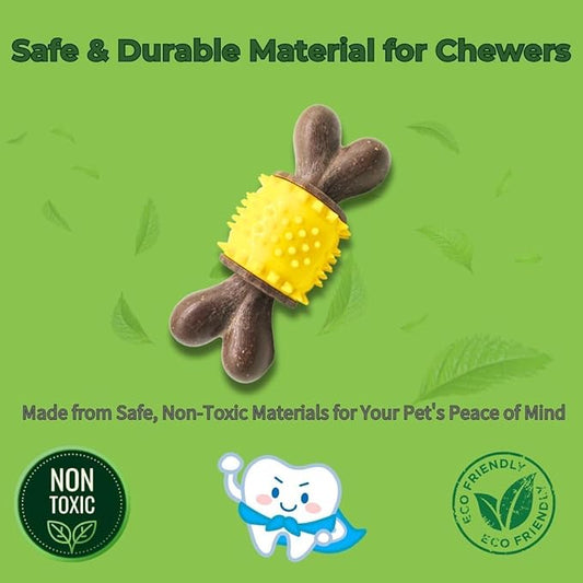 Indestructible Wooden Dog Chew Toy – Safe & Durable for Aggressive Chewers, Splinter-Free Design, Natural Wood Scent, Dental Care for Medium to Large Dogs