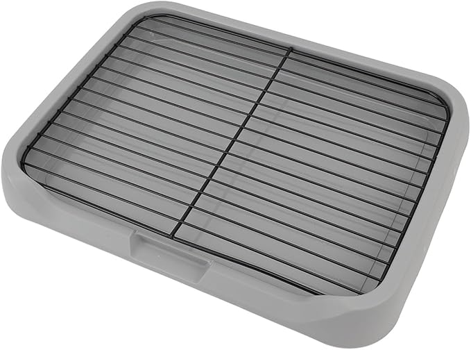 Jspondivague Dog Training Toilet with Removable Mesh Tray, Puppy Potty Training Tray for Small Medium Dogs, Sturdy Stable Structure Prevents Tipping, Indoor Dog Litter Box with Shovel and Net F