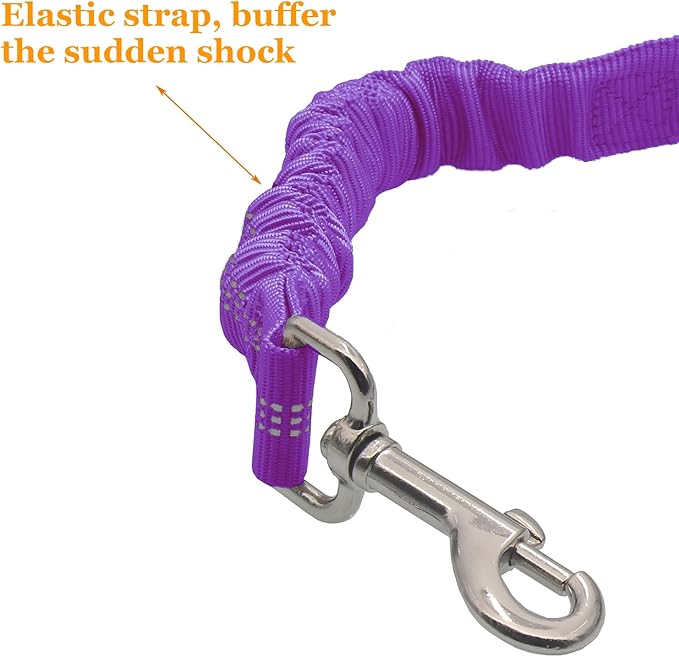 Yiaizhuo 2 Dog Car Harness Seatbelt Seat Belt Leash Travel Accessories Bungee Anti Shock Pet Cat Adjustable Lead Clip Safety Seats Belts Purple