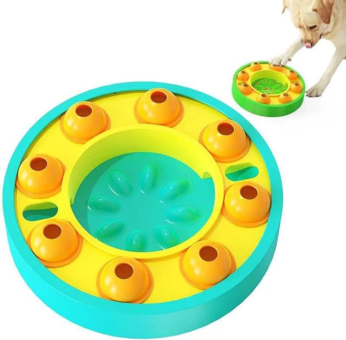 Dog Treat Puzzle Bowl Interactive Enhance Intelligence Plastic Slow Feeder Dog Treat Puzzle Game Toy for Dogs IQ Training