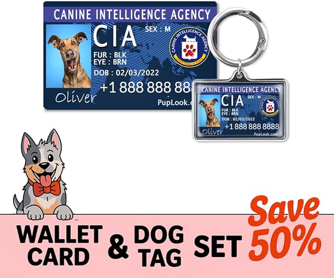 Personalized Dog Tags for Pets Personalized for Pets Silicone Dog Tags Special Dog Tag Silent Dog Tag Waterproof Lightweight Federal Barking Investigation FBI