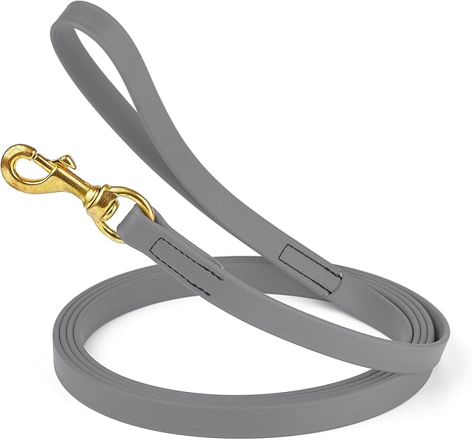 Viper Biothane K9 Working Dog Leash Waterproof Lead for Tracking Training Schutzhund Odor-Proof Long Line with Solid Brass Snap for Puppy Medium and Large Dogs, 20ft Battleship Gray