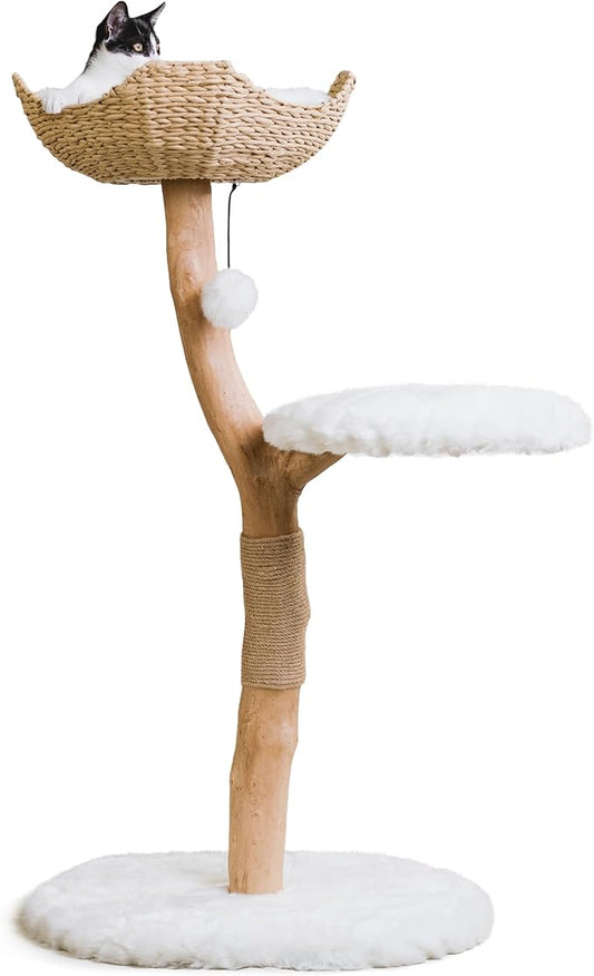Mau Lifestyle White Uni Cat Tree, 43" H, 27 LBS
